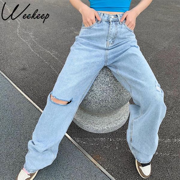 women's jeans weekeep ripped wide-leg straigh high waist blue streetwear fashion vintage pants summer loose women
women's jeans weekeep ripped wide-leg straigh high waist blue streetwear fashion vintage pants summer loose women