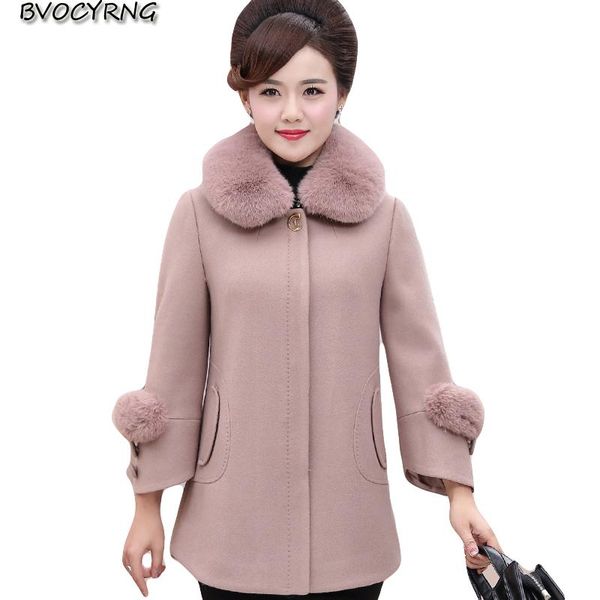women's wool & blends middle and old aged women autumn woolen coat female fashion plus size jacket winter short top, Black
women's wool & blends middle and old aged women autumn woolen coat female fashion plus size jacket winter short top, Black