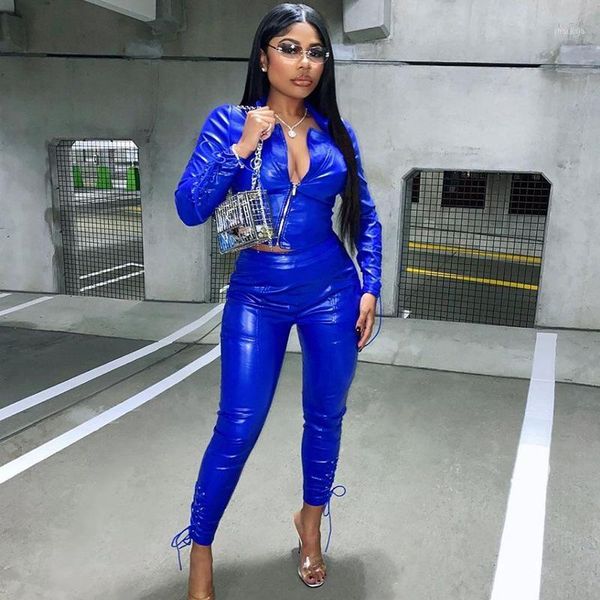 women pu leather outfits two piece sets turn-down collar zipper stretchy and pants fashion streetwear tracksuits women's, Gray
women pu leather outfits two piece sets turn-down collar zipper stretchy and pants fashion streetwear tracksuits women's, Gray