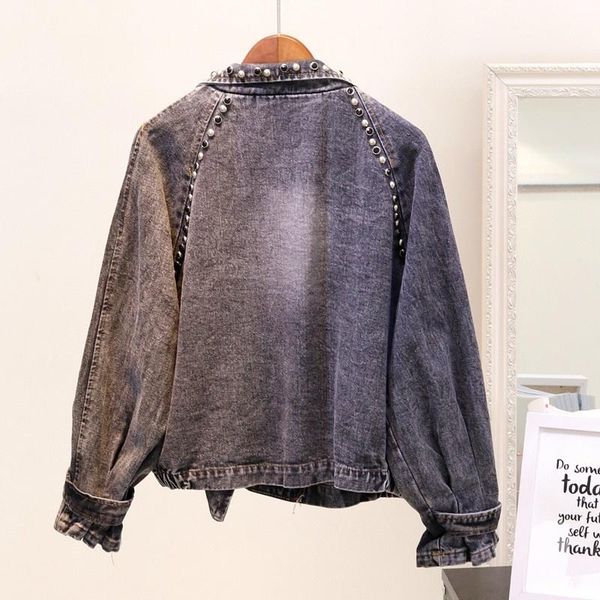 women's jackets hip hop style women oversize denim jacket rivets baggy boyfriend casual jeans outerwear coat beads loose fit high stree, Black;brown
women's jackets hip hop style women oversize denim jacket rivets baggy boyfriend casual jeans outerwear coat beads loose fit high stree, Black;brown