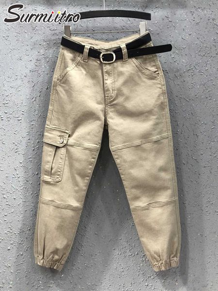 surmiitro cotton long cargo pants women fashion autumn korean style khaki pockets high waist ankle harem pants female 210712, Black;white
surmiitro cotton long cargo pants women fashion autumn korean style khaki pockets high waist ankle harem pants female 210712, Black;white