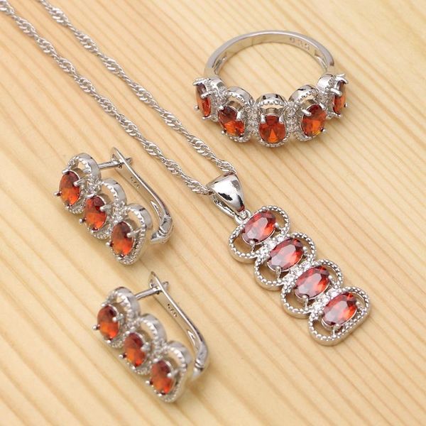 wedding jewelry sets 925 silver bridal red cubic zirconia earring pendant necklace ring set for women accessories, Slivery;golden
wedding jewelry sets 925 silver bridal red cubic zirconia earring pendant necklace ring set for women accessories, Slivery;golden