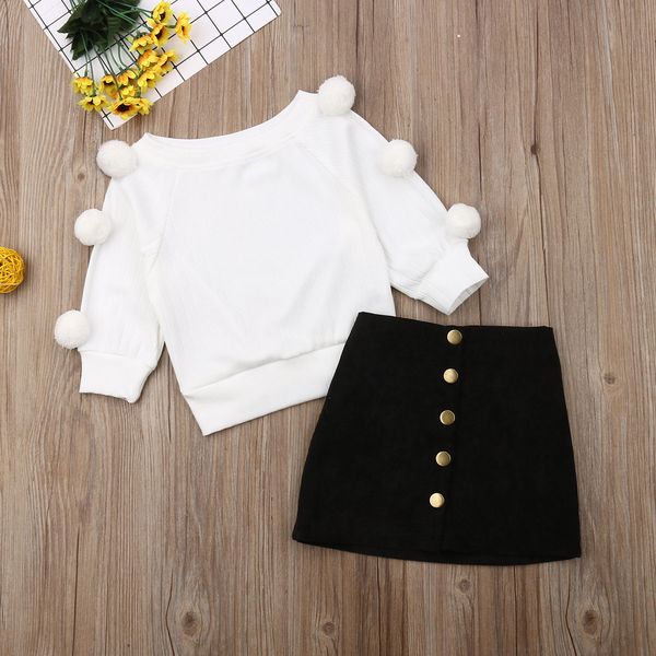 1-6y autumn toddler baby kids girls clothes sets long sleeve hairball knit sweater+button mini skirt warm outfits sets, White
1-6y autumn toddler baby kids girls clothes sets long sleeve hairball knit sweater+button mini skirt warm outfits sets, White