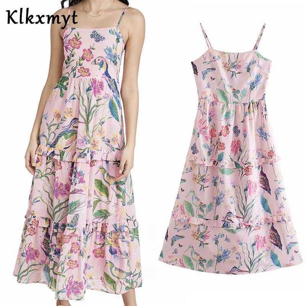 klkxmyt za dress women summer fashion floral print midi vintage backless thin strap female party es vestido 210527, Black;gray
klkxmyt za dress women summer fashion floral print midi vintage backless thin strap female party es vestido 210527, Black;gray