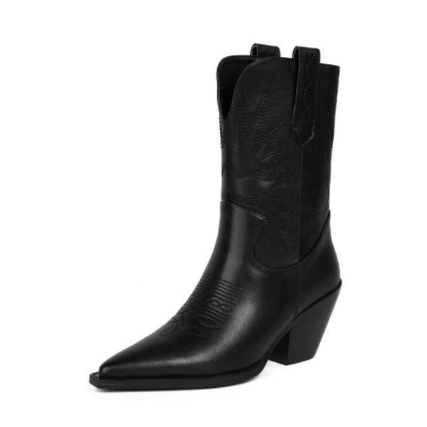 New Women Half Short Boots Real Leather Square Heel Winter Shoes For Women Fashion Cool Boots Ladies Footwear Size 34-40, Black
New Women Half Short Boots Real Leather Square Heel Winter Shoes For Women Fashion Cool Boots Ladies Footwear Size 34-40, Black
