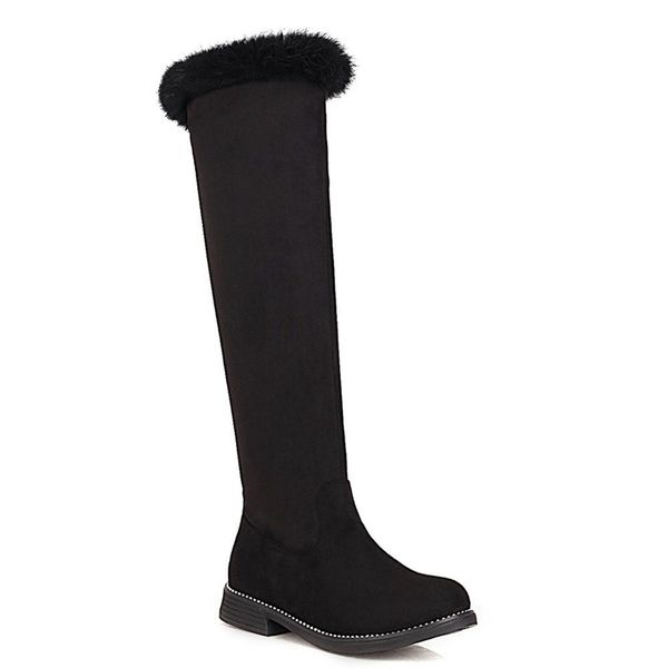 2021 style rabbit skin with round toe suede at knee leather in warm winter women's boots 46wc, Black
2021 style rabbit skin with round toe suede at knee leather in warm winter women's boots 46wc, Black