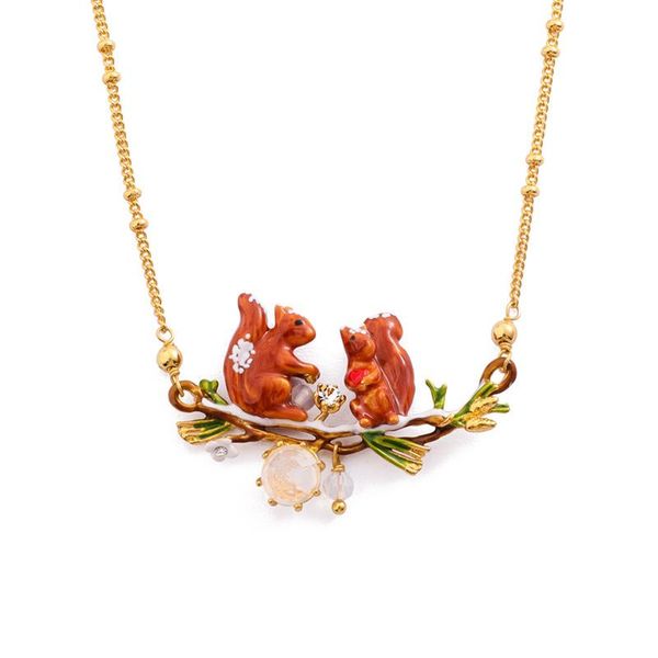 chains hand-painted enamel cute animal necklace short clavicle chain brown squirrel kangaroo jewelry for woman trend, Silver
chains hand-painted enamel cute animal necklace short clavicle chain brown squirrel kangaroo jewelry for woman trend, Silver
