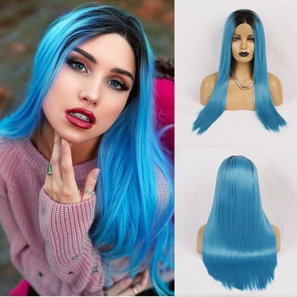synthetic wigs aimeya long straight lace front for women middle part ombre blue natural hairline cosplay colorful wig 18-24 inches, Black
synthetic wigs aimeya long straight lace front for women middle part ombre blue natural hairline cosplay colorful wig 18-24 inches, Black