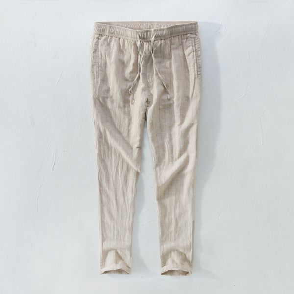 2021 new style striped casual male linen pants loose elastic plants brand flax trousers men 38 comfortable pantalon homme t0wn, Black
2021 new style striped casual male linen pants loose elastic plants brand flax trousers men 38 comfortable pantalon homme t0wn, Black