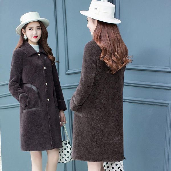women's fur & faux 2021 women winter real sheep shearing coats lady thicken single breasted genuine granular wool jacket female long ou, Black
women's fur & faux 2021 women winter real sheep shearing coats lady thicken single breasted genuine granular wool jacket female long ou, Black