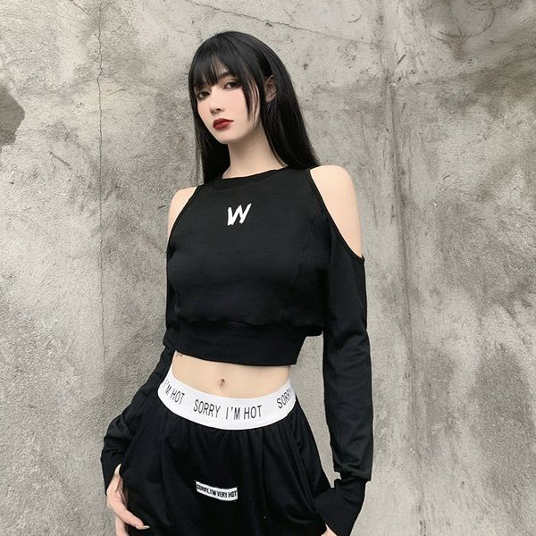 streetwear off shoulder letter print loose crop women hollow out long sleeve casual tshirt autumn fashion new top, White
streetwear off shoulder letter print loose crop women hollow out long sleeve casual tshirt autumn fashion new top, White