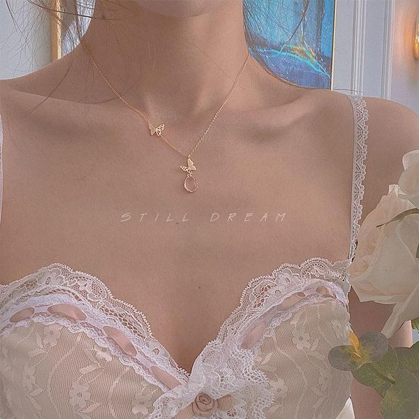 chains the original design of butterfly dream light niche luxury collarbone chain her red crystal necklace, Silver
chains the original design of butterfly dream light niche luxury collarbone chain her red crystal necklace, Silver