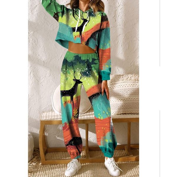 deer pattern women's pants autumn and winter women's sportswear thickened fleece cotton jacket 2-piece sweatshirt and pants hoodie, White
deer pattern women's pants autumn and winter women's sportswear thickened fleece cotton jacket 2-piece sweatshirt and pants hoodie, White