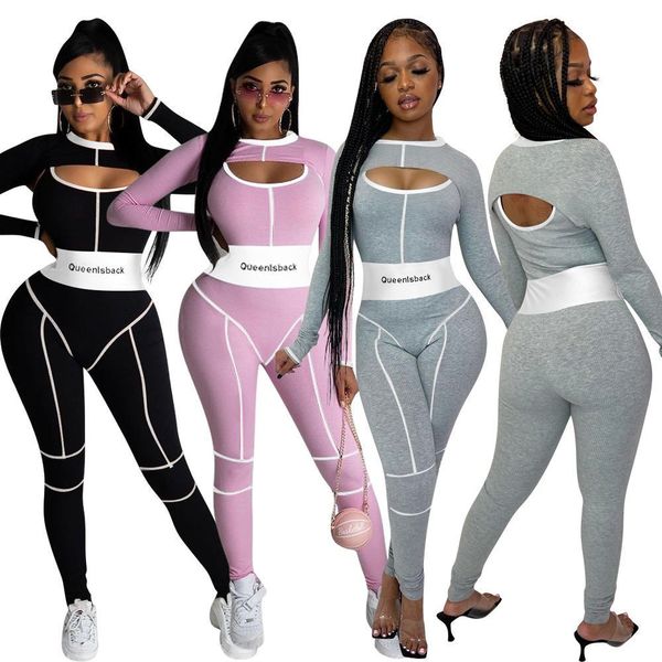 2021 new letter print line joint slim sleeveless jumpsuits & long sleeve round neck joggers women two piece outfits casual tracksuit w9, Gray
2021 new letter print line joint slim sleeveless jumpsuits & long sleeve round neck joggers women two piece outfits casual tracksuit w9, Gray