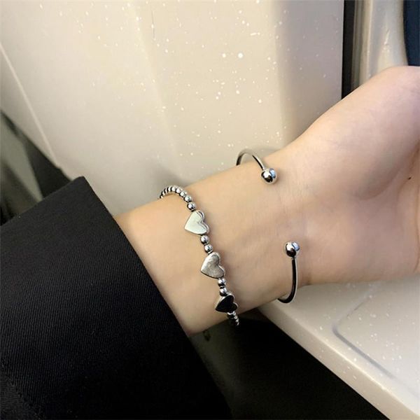 bangle 2pcs/set simple women bracelet & boho vintage silver color geometric love hearts bracelets set beach fashion jewelry, Black
bangle 2pcs/set simple women bracelet & boho vintage silver color geometric love hearts bracelets set beach fashion jewelry, Black