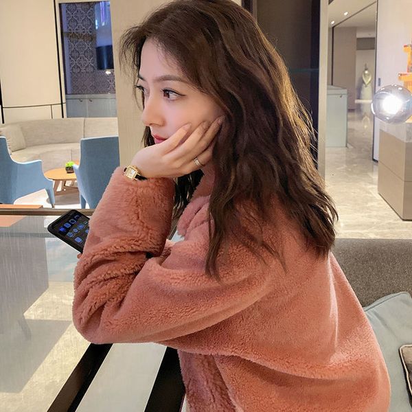 women winter elegant sheep shearing solid women's jacket single breasted wool coats ladies turn-down collar real fur coat y96 1zge, Black
women winter elegant sheep shearing solid women's jacket single breasted wool coats ladies turn-down collar real fur coat y96 1zge, Black