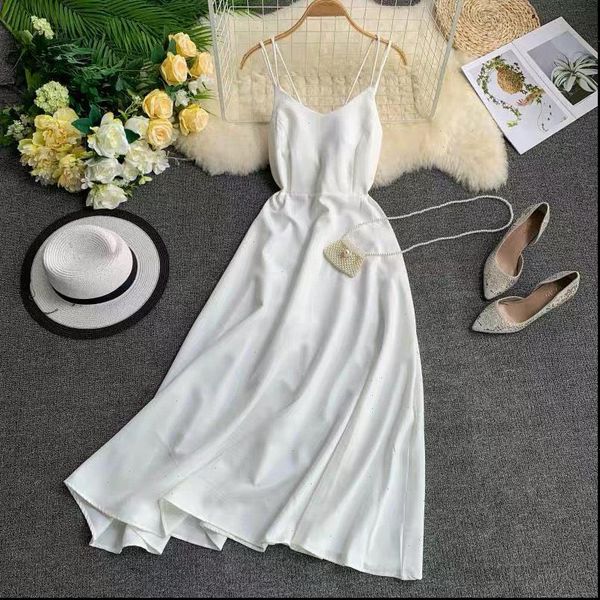new coming spring summer holiday dress women cross spaghetti strap party dress back solid beach style ankle length women dresses, Black;gray
new coming spring summer holiday dress women cross spaghetti strap party dress back solid beach style ankle length women dresses, Black;gray