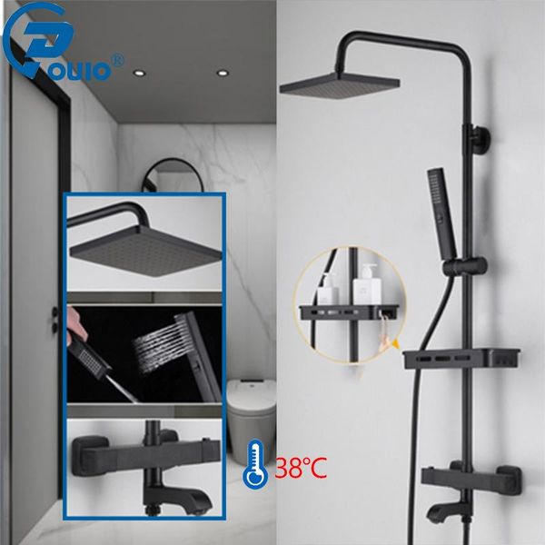 bathroom shower sets ouio matte black thermostatic mixer faucet wall mount rainfall set bath system &cold water tap
bathroom shower sets ouio matte black thermostatic mixer faucet wall mount rainfall set bath system &cold water tap
