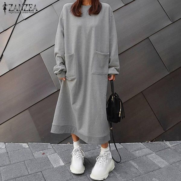 2021 autumn sweatshirt dress casual solid pockets long pullover zanzea women long sleeve vestidos female robe plus size, Black;gray
2021 autumn sweatshirt dress casual solid pockets long pullover zanzea women long sleeve vestidos female robe plus size, Black;gray
