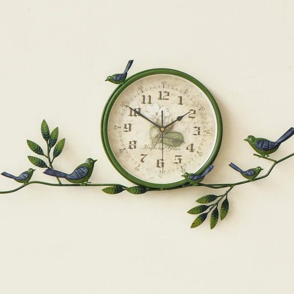 art luxury wall clock mechanism bird american personality wall clock pastoral orologio da parete clocks home decor bl50wc