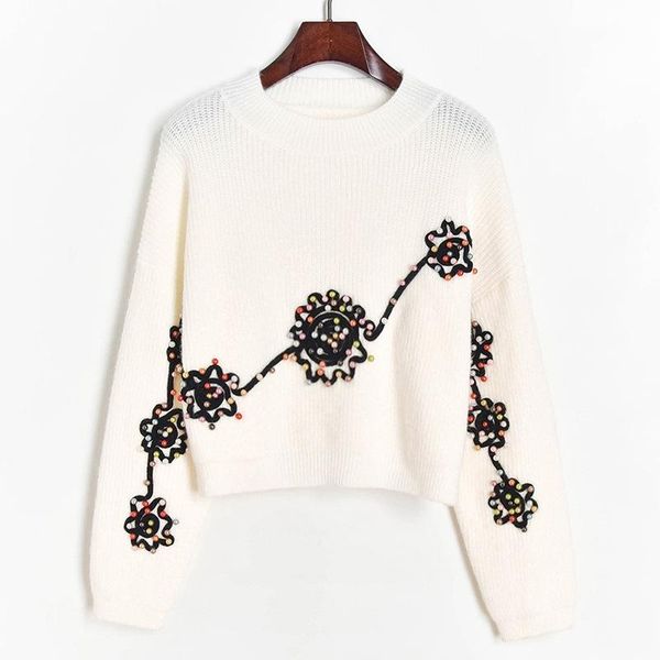 women's sweaters women white sweater colors beading appliques crop 2021 fall winter oversized pullovers o-neck bat sleeve loose, White;black
women's sweaters women white sweater colors beading appliques crop 2021 fall winter oversized pullovers o-neck bat sleeve loose, White;black