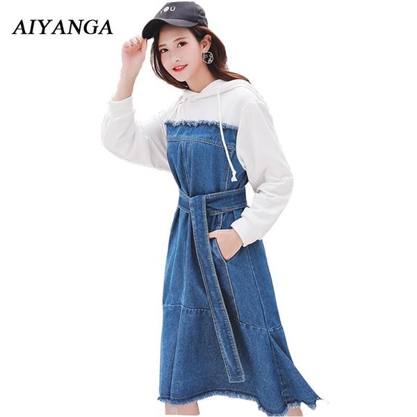 casual dresses fashion faux 2 pieces hooded denim dress women 2021 spring long sleeve slim patchwork lace up medium jeans, Black;gray
casual dresses fashion faux 2 pieces hooded denim dress women 2021 spring long sleeve slim patchwork lace up medium jeans, Black;gray