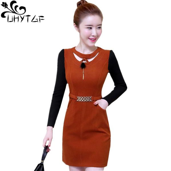 casual dresses uhytgf womens woolen dress fashion stitching fake two autumn winter female long-sleeved pullover slim bandage 1230, Black;gray
casual dresses uhytgf womens woolen dress fashion stitching fake two autumn winter female long-sleeved pullover slim bandage 1230, Black;gray