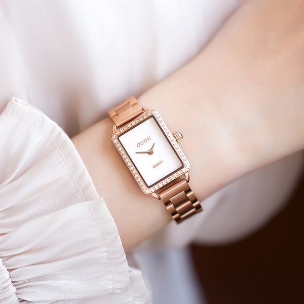 guou ancient european new fashion steel band simple ol workplace small square waterproof women's quartz watch, Slivery;brown
guou ancient european new fashion steel band simple ol workplace small square waterproof women's quartz watch, Slivery;brown