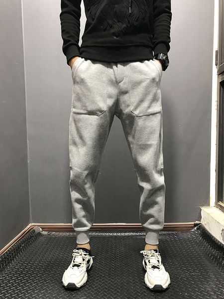 sportswear men's trend thickened knitted pants versatile fashion brand loose grey leggings fashion small leg casual pants, Blue 
sportswear men's trend thickened knitted pants versatile fashion brand loose grey leggings fashion small leg casual pants, Blue