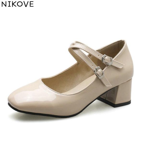 dress shoes nikove 2021 square med heel spring women pumps buckle soft leather pu autumn toe big size 34-43, Black
dress shoes nikove 2021 square med heel spring women pumps buckle soft leather pu autumn toe big size 34-43, Black