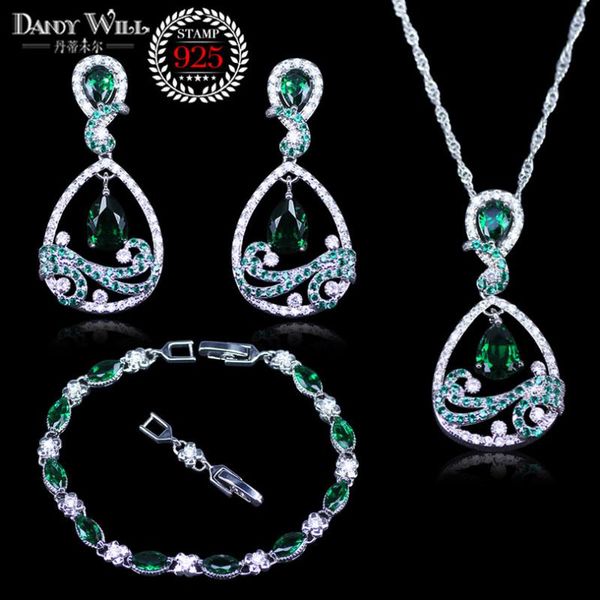 earrings & necklace trendy water drop green cubic zirconia white cz silver color jewelry sets for women earrings/pendant/necklace/bracelet
earrings & necklace trendy water drop green cubic zirconia white cz silver color jewelry sets for women earrings/pendant/necklace/bracelet