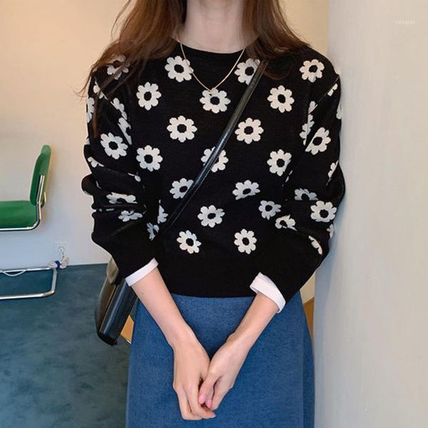 autumn winter gentle retro floral pattern loose crew neck pullover sweaters for women women's, White;black
autumn winter gentle retro floral pattern loose crew neck pullover sweaters for women women's, White;black