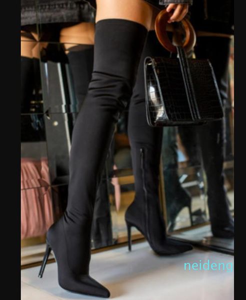 2021 winter over the knee women boots stretch high heel slip on shoes pointed toe woman long boots size 35-43, Black
2021 winter over the knee women boots stretch high heel slip on shoes pointed toe woman long boots size 35-43, Black