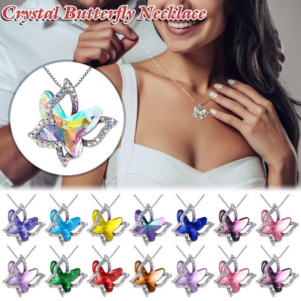 chains necklace ladies crystal butterfly multicolor fashion pendant 2021 trendy jewelry accessories gift, Silver
chains necklace ladies crystal butterfly multicolor fashion pendant 2021 trendy jewelry accessories gift, Silver