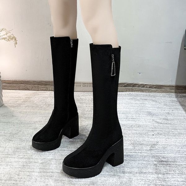 2021 new fashion crystal super heels knee high women chunky warm boots woman faux suede shoes hi8v, Black
2021 new fashion crystal super heels knee high women chunky warm boots woman faux suede shoes hi8v, Black