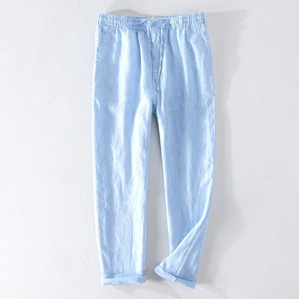 men's pants men dress summer casual black 100% pure linen loose fashion solid color trousers male brand clothing y2951
men's pants men dress summer casual black 100% pure linen loose fashion solid color trousers male brand clothing y2951