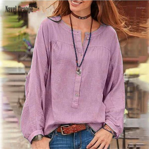 women's blouses & shirts women casual o-neck full sleeve solid blouse spring button loose pullover plus size 5xl streetwear drop, White
women's blouses & shirts women casual o-neck full sleeve solid blouse spring button loose pullover plus size 5xl streetwear drop, White