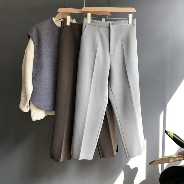 women's pants & capris 2021 women winter pantalon female ol office comfortable thick solid pant bottom, Black;white
women's pants & capris 2021 women winter pantalon female ol office comfortable thick solid pant bottom, Black;white