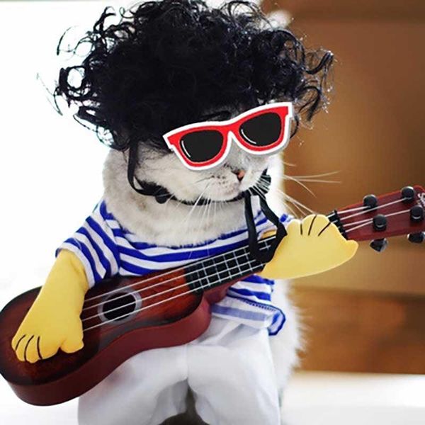 cat costumes pets dog summer guitarist shape clothes costume funny fashion of thin striped cats roupa pet
cat costumes pets dog summer guitarist shape clothes costume funny fashion of thin striped cats roupa pet