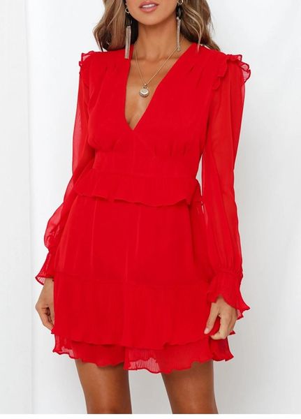 casual dresses dlcloud scxy v ncck rufflc mini party drcsscs black rcd womcn long 2021 spring elcgant ladics clothing, Black;gray
casual dresses dlcloud scxy v ncck rufflc mini party drcsscs black rcd womcn long 2021 spring elcgant ladics clothing, Black;gray