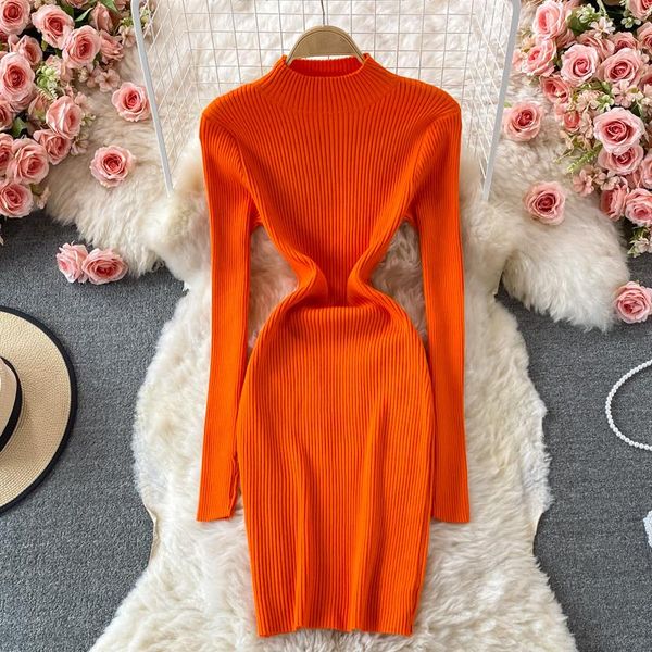 casual dresses elegant woman's green dress long sleeve bodycon solid knitting party maxi robe half high collar vestido de mujer, Black;gray
casual dresses elegant woman's green dress long sleeve bodycon solid knitting party maxi robe half high collar vestido de mujer, Black;gray