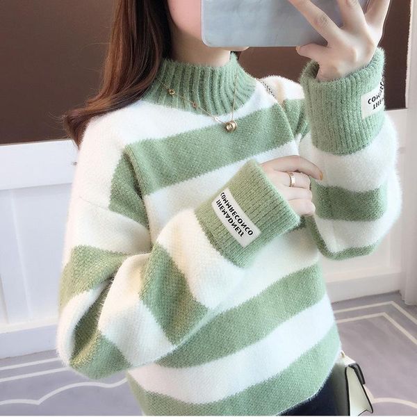 women's sweaters 19290 autumn winter sweater fashion basic plaid thick warm knitted turtleneck pullover casual korean female knitwear, White;black
women's sweaters 19290 autumn winter sweater fashion basic plaid thick warm knitted turtleneck pullover casual korean female knitwear, White;black