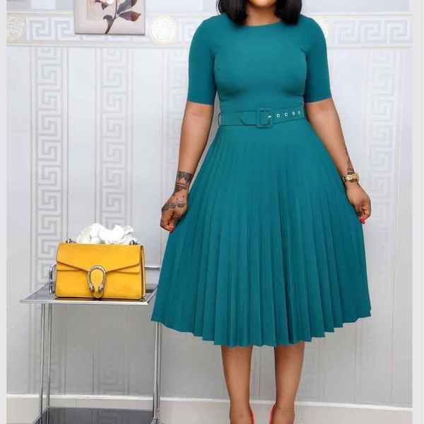 casual dresses green pleated african women dress with belt midi a-line summer autumn robe femme red short sleeve office women's, Black;gray
casual dresses green pleated african women dress with belt midi a-line summer autumn robe femme red short sleeve office women's, Black;gray