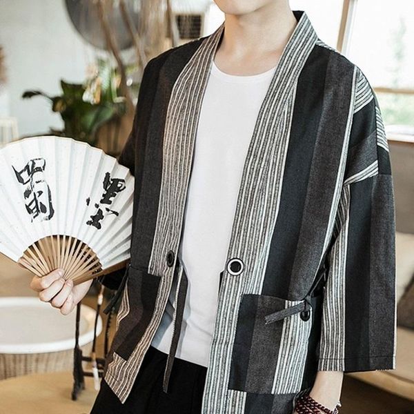 ethnic clothing cotton linen striped yukata kimono cardigan men asian streetwear japanese robe coat traditional man haori kk3516, Red
ethnic clothing cotton linen striped yukata kimono cardigan men asian streetwear japanese robe coat traditional man haori kk3516, Red