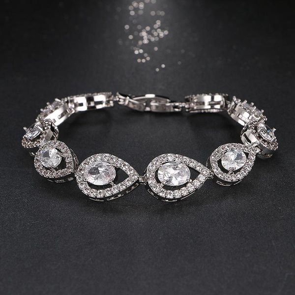 charm bracelets elegant drop water pear cut austria crystal cz for women chain link white gold-color bracelet party show b-026, Golden;silver
charm bracelets elegant drop water pear cut austria crystal cz for women chain link white gold-color bracelet party show b-026, Golden;silver
