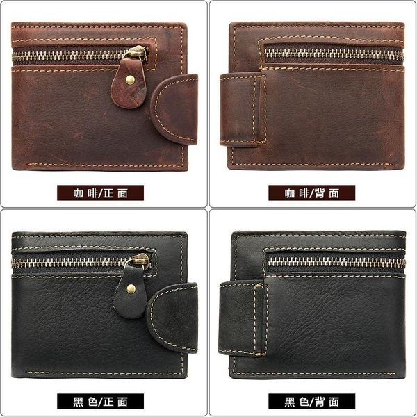 men's wallet leather zipper buckle multifunctional coin purse new first layer leather wallet men, Red;black
men's wallet leather zipper buckle multifunctional coin purse new first layer leather wallet men, Red;black