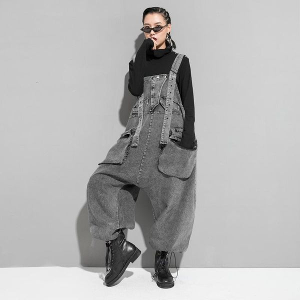 women's jumpsuits & rompers fashion tide winter washed denim bib pants personality hanging pocket loose solid color trousers women clot, Black;white
women's jumpsuits & rompers fashion tide winter washed denim bib pants personality hanging pocket loose solid color trousers women clot, Black;white