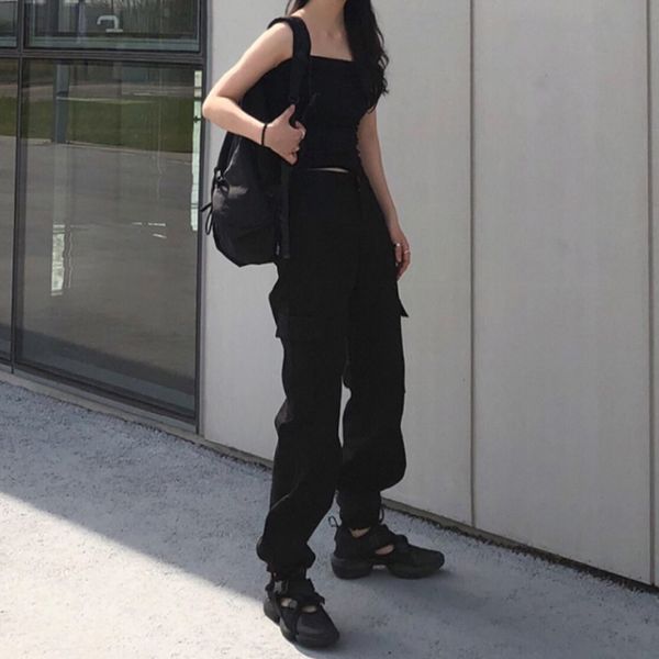 cargo pants women wide leg casual pant femme punk gothic female high waist trouser harajuku pantalones mujer harem pant, Black;white
cargo pants women wide leg casual pant femme punk gothic female high waist trouser harajuku pantalones mujer harem pant, Black;white