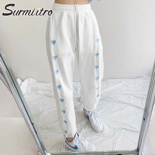 surmiitro korean style long sweatpants women spring autumn heart embroidery high waist harem baggy pants female trousers 210712, Black;white
surmiitro korean style long sweatpants women spring autumn heart embroidery high waist harem baggy pants female trousers 210712, Black;white