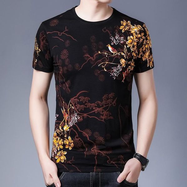 men's t-shirts china style men clothing summer o-neck short-sleeved polyester spandex t-shirt with bird and floral two-toned print deco, White;black
men's t-shirts china style men clothing summer o-neck short-sleeved polyester spandex t-shirt with bird and floral two-toned print deco, White;black